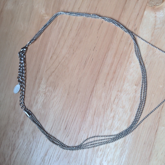 Silver Layered Choker Necklace - Picture 3 of 4